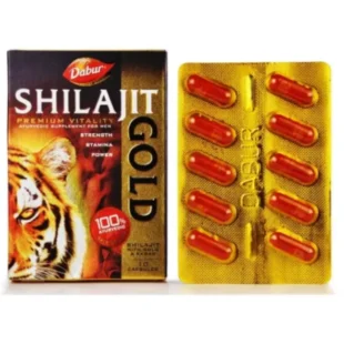 Dabur Shilajit Gold Capsule 10  Dabur India Ltd. STRIP of 10 Units
